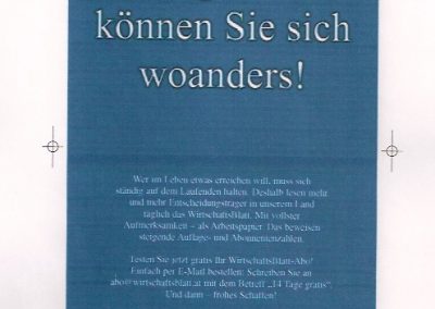 Abo-Anzeige “Entspannung”